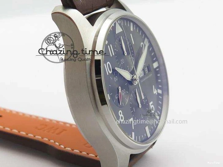 MIROTIME 0113 Youthful 2016 Pilot Chrono SS IW377719 ZF Best Edition On Brown Leather Strap A 7291